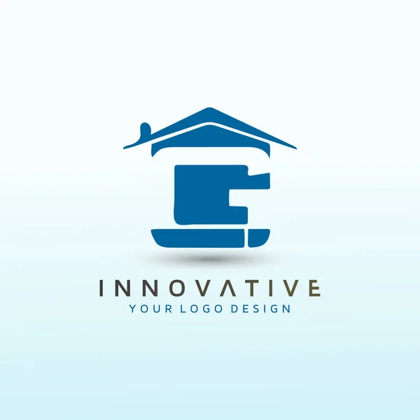 Bokstav Fastigheter Logo Typ Design — Stock vektor