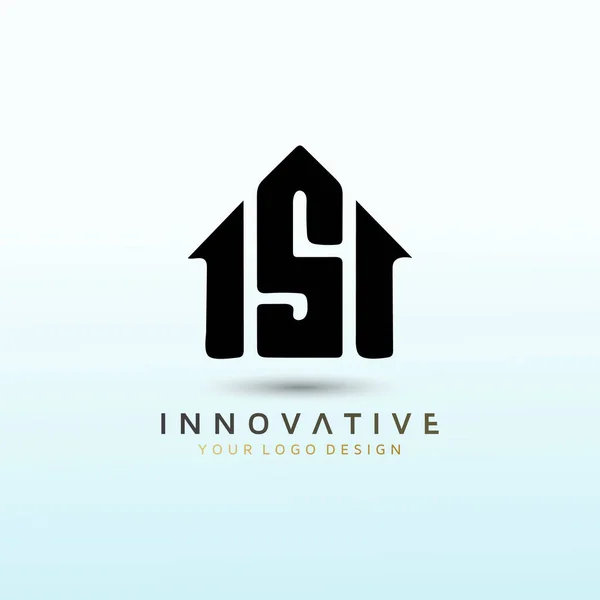 Logo Entreprise Développement Immobilier Avec Lettre — Image vectorielle