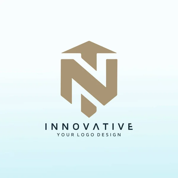 Logotipo Para Una Empresa Inversión Inmobiliaria Crecimiento Carta — Vector de stock