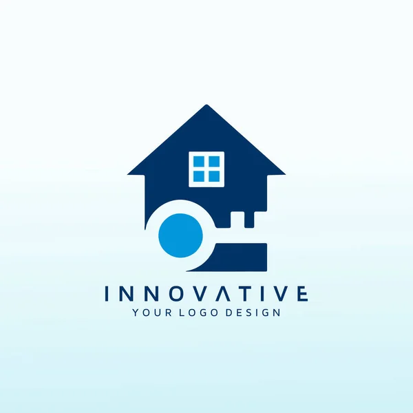 Immobilier Hypothécaire Vecteur Logo Design Icône Recherche — Image vectorielle