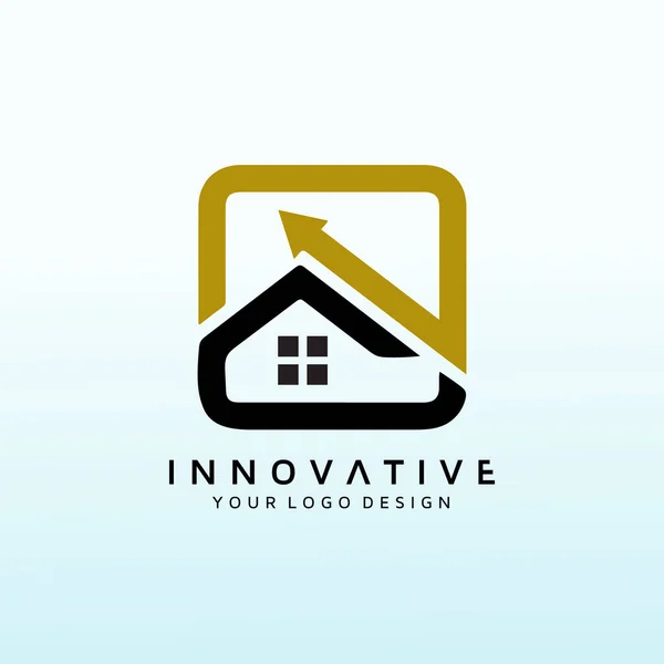 Logotipo Inmobiliario Diseño Letra — Vector de stock