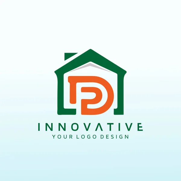 Logo Pour Une Société Investissement Immobilier Lettre — Image vectorielle