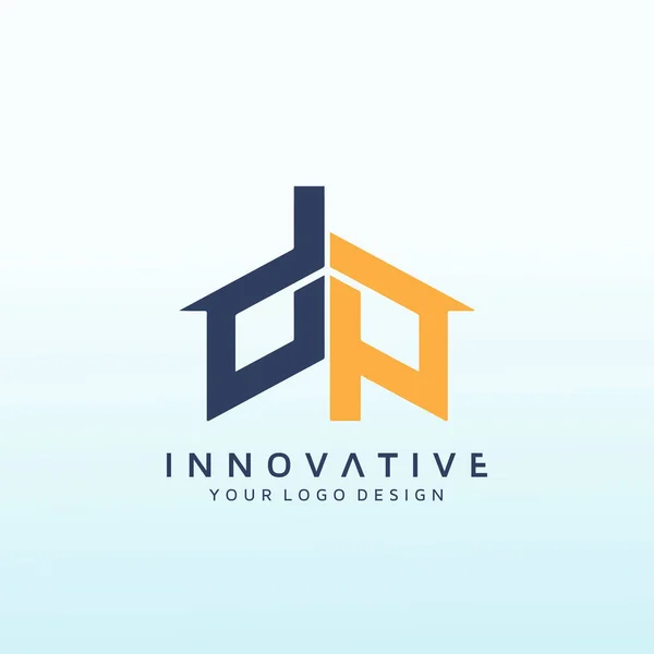Logotipo Para Una Empresa Inversión Inmobiliaria Letra — Vector de stock