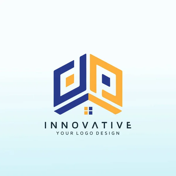 Logotipo Para Una Empresa Inversión Inmobiliaria Letra — Vector de stock