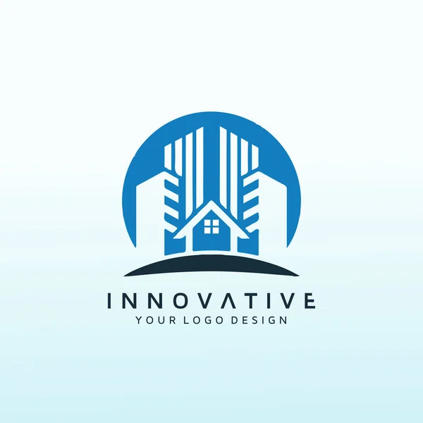 Logo Das Investoren Anspricht Die Sich Für Immobilien Interessieren — Stockvektor