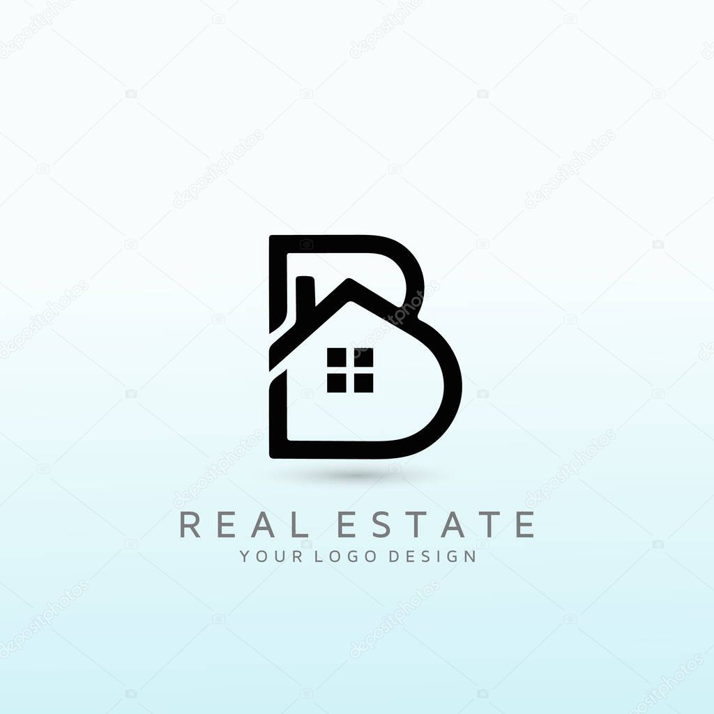 abstract logo for a real estate investors company letter B