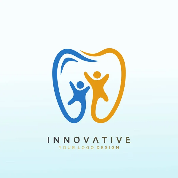 Modern Fun Kids Dental Office Logo — 스톡 벡터