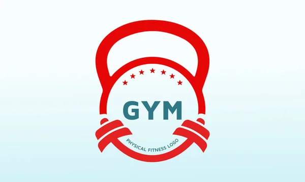 Dumbbell Görüntü Fitness Logosu Tasarımı Jimnastik Logosu Tasarımı Uygulama Için — Stok Vektör