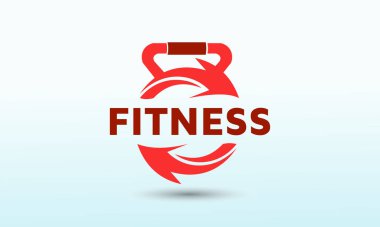 Fiziksel fitness vektör şablonu fikri, fitness logosu tasarımı, dambıl simgesi, spor salonu logosu fikirleri ve fitness logosu tasarımları