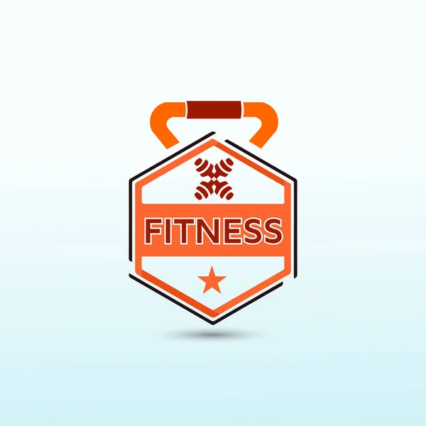 Modelo Design Logotipo Fitness Ícone Haltere Idéias Logotipo Ginásio Projetos — Vetor de Stock