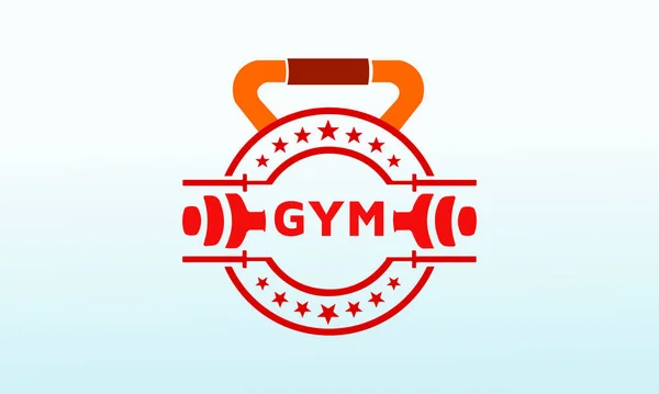Gym Fitness Vektor Logo Design Fitness Logo Design Kurzhantelsymbol Gym — Stockvektor