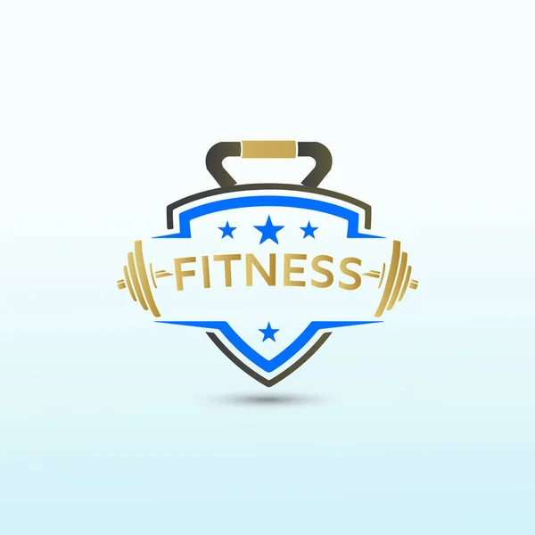Idea Plantilla Fitness Física Con Ícono Mancuerna Logotipo Fitness Imágenes — Archivo Imágenes Vectoriales