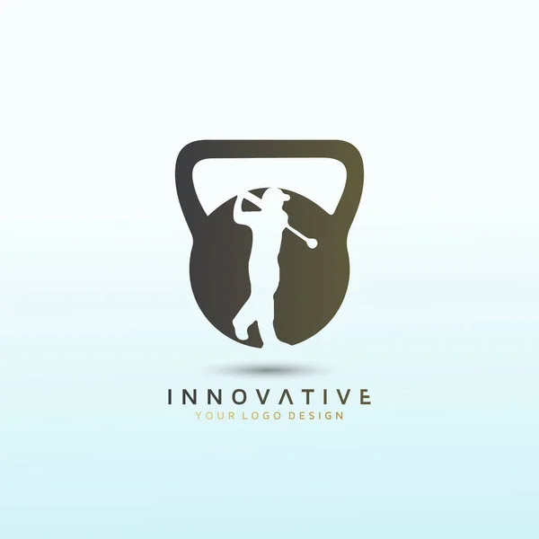 Logo Fitness Golf Avec Icône Haltère Logo Fitness Images Photos — Image vectorielle