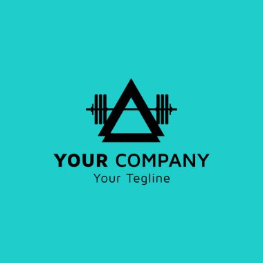 Letter A image, dumbbell icon with alphabet A, company vector design.