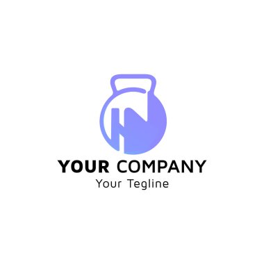 Harf HN resmi, kettlebell dambıl simgesi, harf HN tasarımı, şirket vektör tasarımı