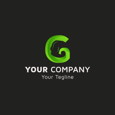 A healthy arm, letter G with arm shape, Physical Fitness logo icon, green gradient color, company vector design