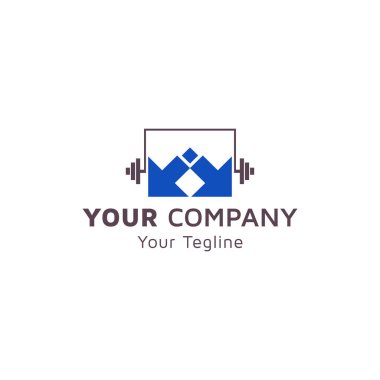 Alphabet M with arrow icon, physical fitness business logo, dumbbell image, Physical Fitness logo icon, green gradient color, company vector design