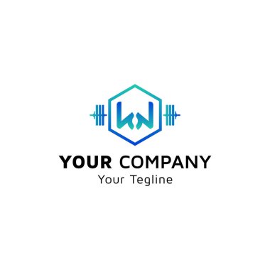 fitness logosu resmi, harf W simgesi, logo tasarımı fikri