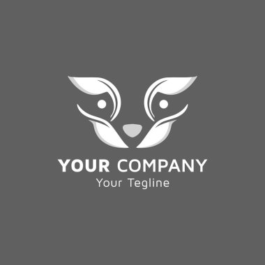 Sevgi dolu köpek yüzü simgesi, logo tasarımı fikri