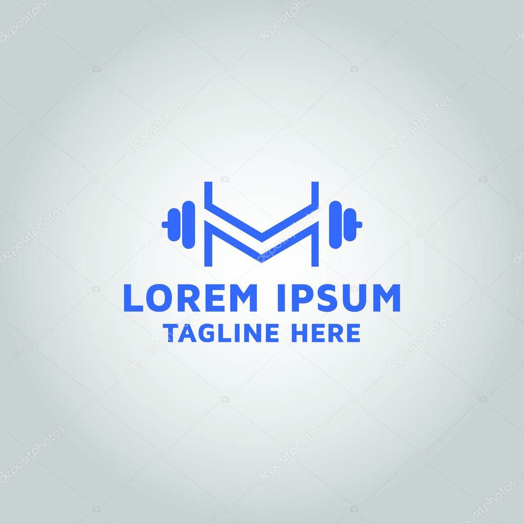 Letter M and physical fitness vector logo design idea and inspiration