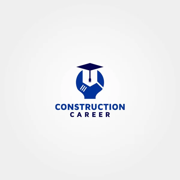 Construction Career Vector Logo Design Template Idea Inspiration — Stok Vektör