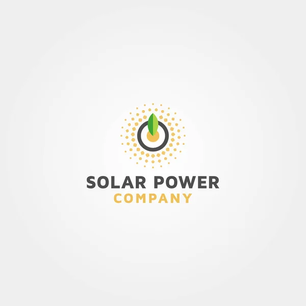 Solar Power Company Vector Logo Design Template Idea Inspiration — ストックベクタ