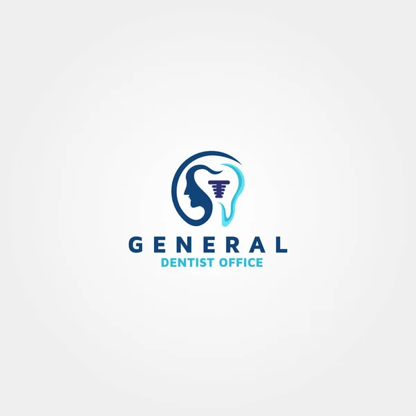 Oficina Dentista General Vector Logo Design Template Idea Inspiración — Archivo Imágenes Vectoriales