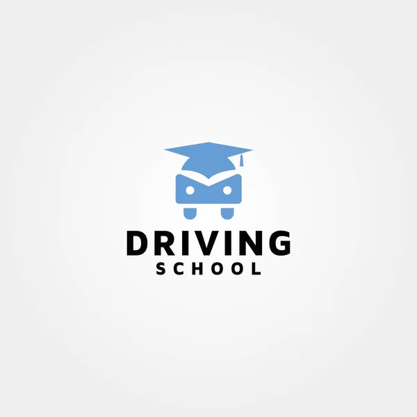 Driving School Vector Logo Design Template Stok Illüstrasyon