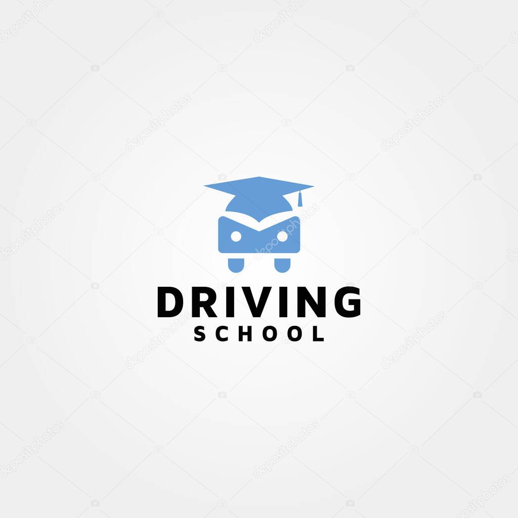 Driving School vector logo design template