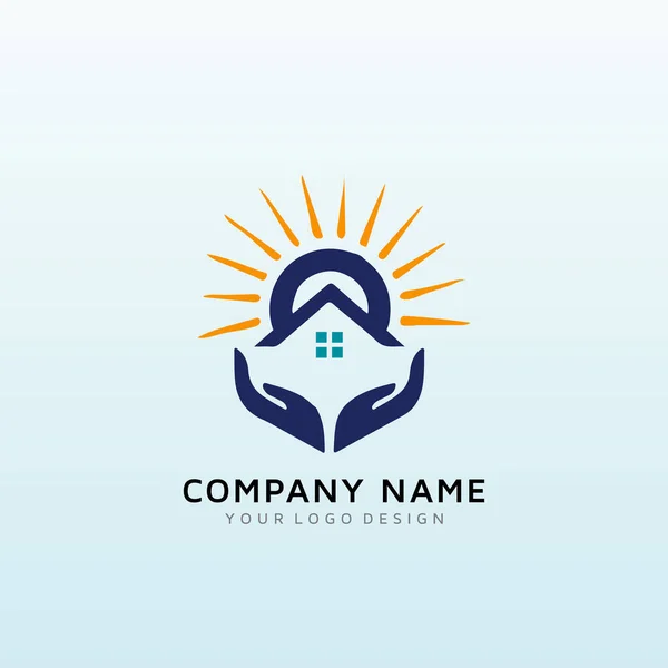Senior Living Solutions Help Them Buy Sell Home Logo —  Vetores de Stock