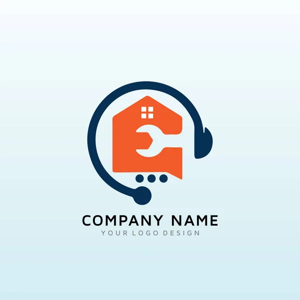 Maintenance Call Center Company Needs Memorable Real Estate Logo — Stock Vector