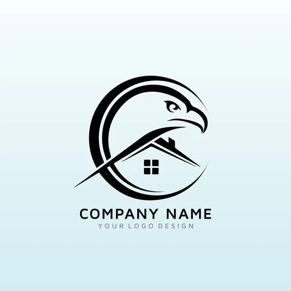 Professional Licensed Home Inspectors Logo Eagle Icon — 스톡 벡터