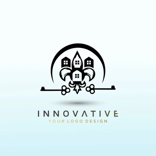 Agente Inmobiliario Equipo Vector Logo Diseño — Archivo Imágenes Vectoriales