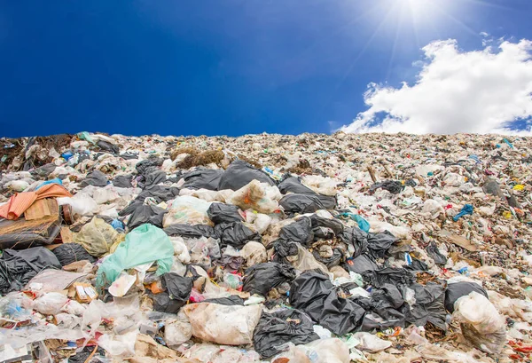 Garbage Dump Pile Trash Dump Landfill Truck Dumping Gabage Municipal — Stock Photo, Image