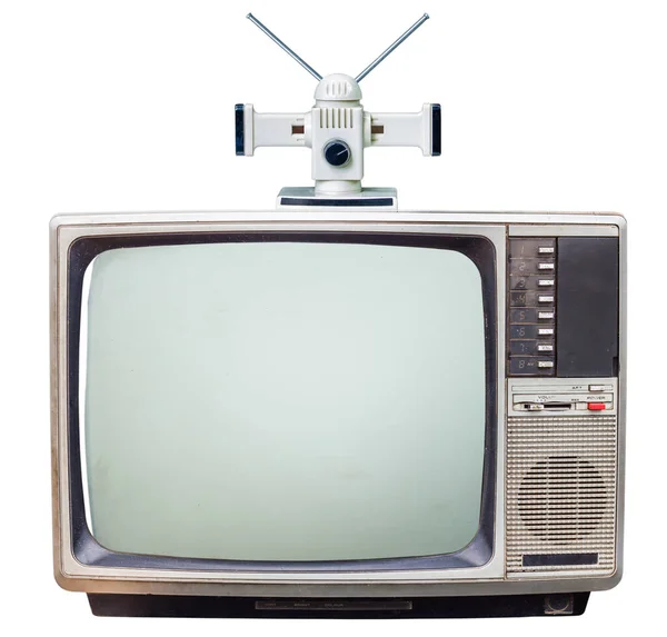 Klassischer Vintage Retro Stil Alter Fernseher Mit Ausgeschaltetem Bildschirm Alter — Stockfoto