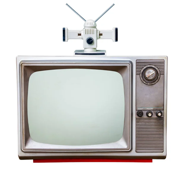 Klassieke Vintage Retro Stijl Oude Televisie Met Uitgesneden Scherm Oude — Stockfoto