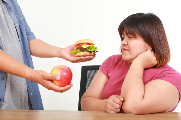 Conceito Escolher Alimentos Saudáveis Que Bom Para Corpo Redução Gordura — Fotografia de Stock