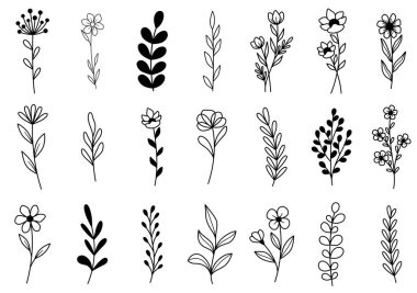 0009 hand drawn flowers doodle