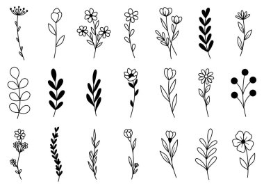 0011 hand drawn flowers doodle