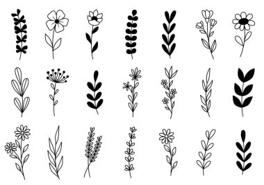 0013 hand drawn flowers doodle