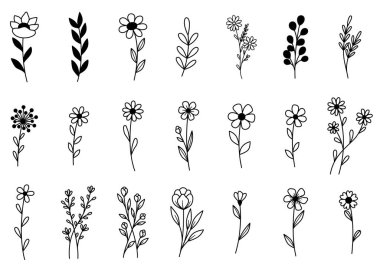 0014 hand drawn flowers doodle