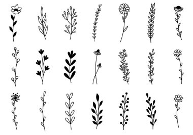 0015 hand drawn flowers doodle