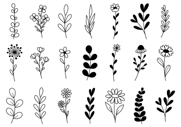 0012 hand drawn flowers doodle