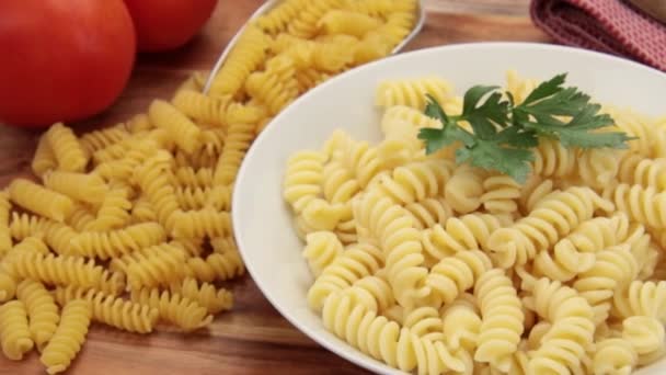 Plate Fusilli Close — Stock Video