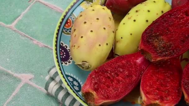 Prickly Pears Dish — Stock Video