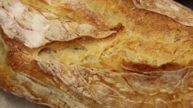 Bir baget ekmeği. Yakın çekim.