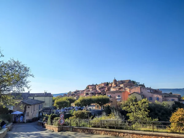 Pohled Vesnici Roussillon Vaucluse — Stock fotografie