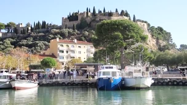 Port Miasta Cassis Francji — Wideo stockowe