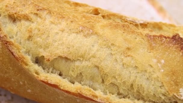 Pâine Baghetă Masă — Videoclip de stoc