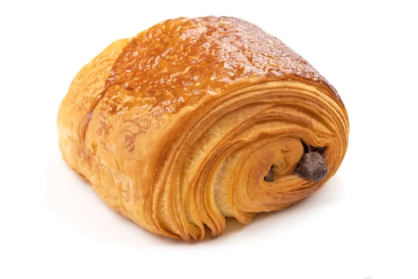 Beyaz arka planda çikolatalı ekmek.